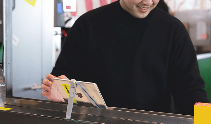 ipad 태블릿으로 결제하는 화면